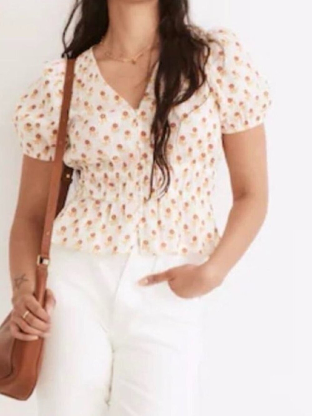 Madewell Sophia Floral Boho Peplum Top  - Cottagecore - Romantic